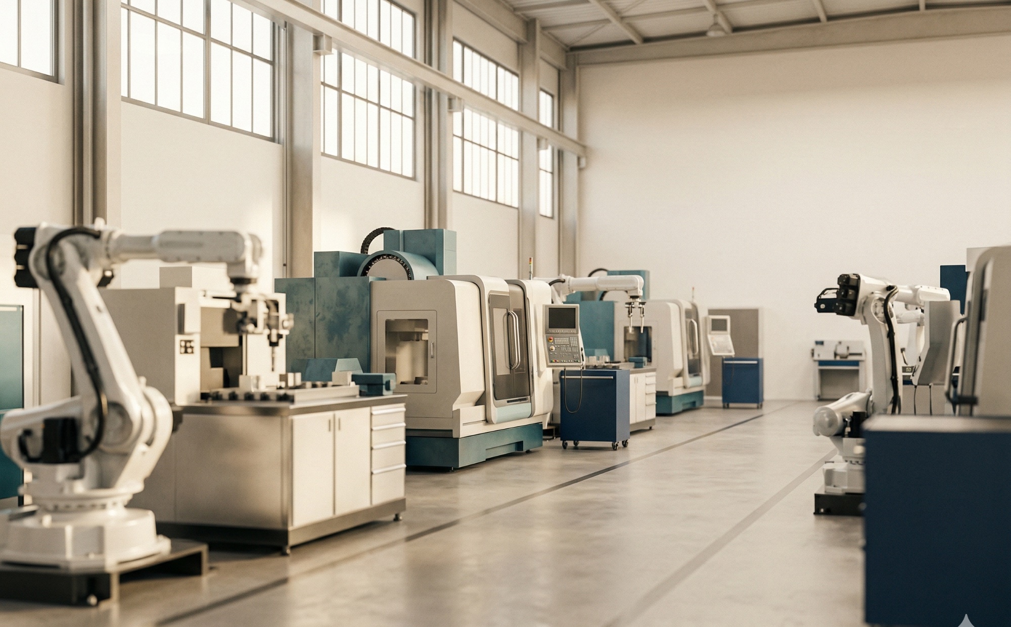 Industrial manufacturing floor and machinery