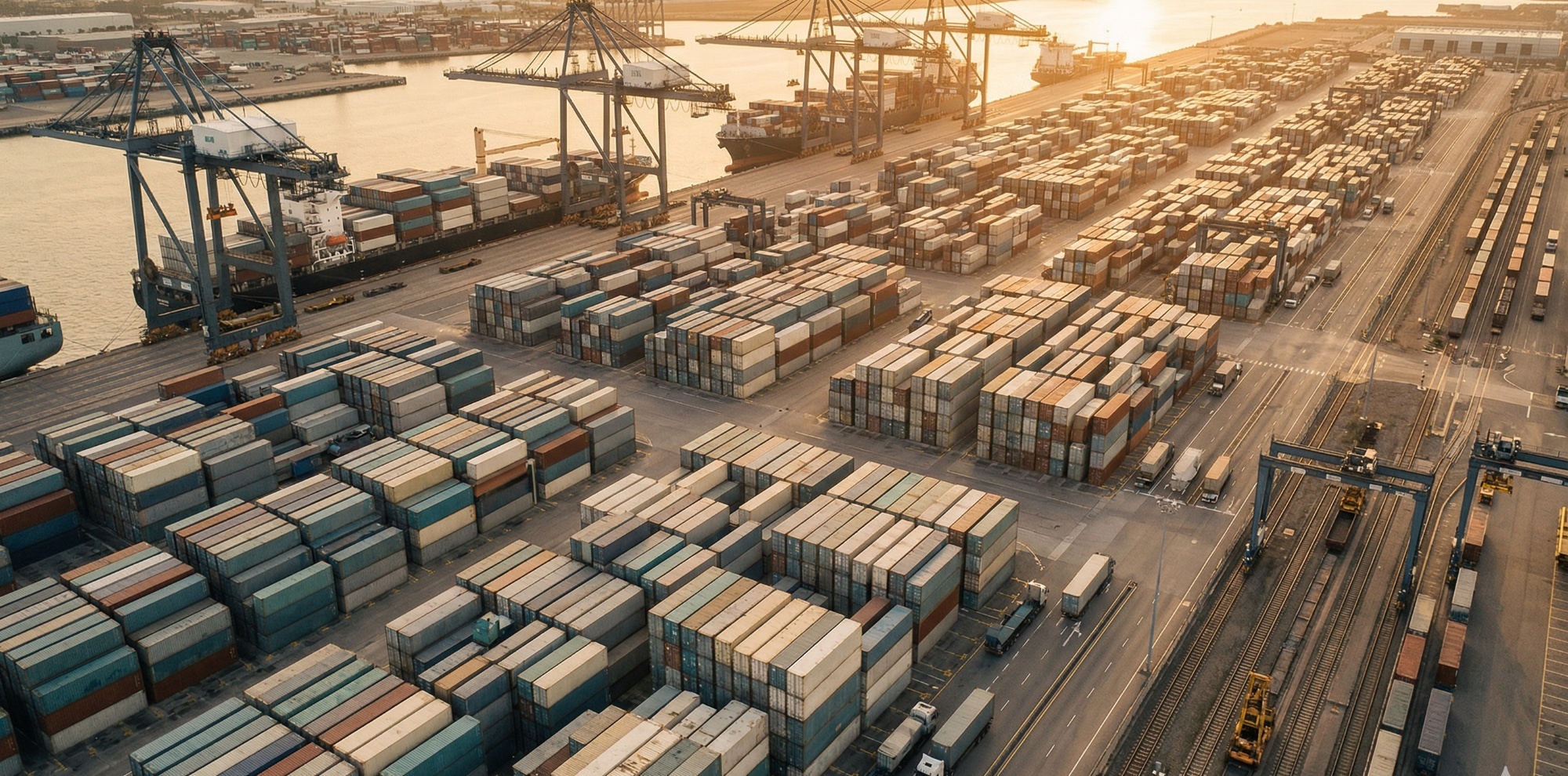 Shipping containers and port logistics illustrating China-plus-one supply chains